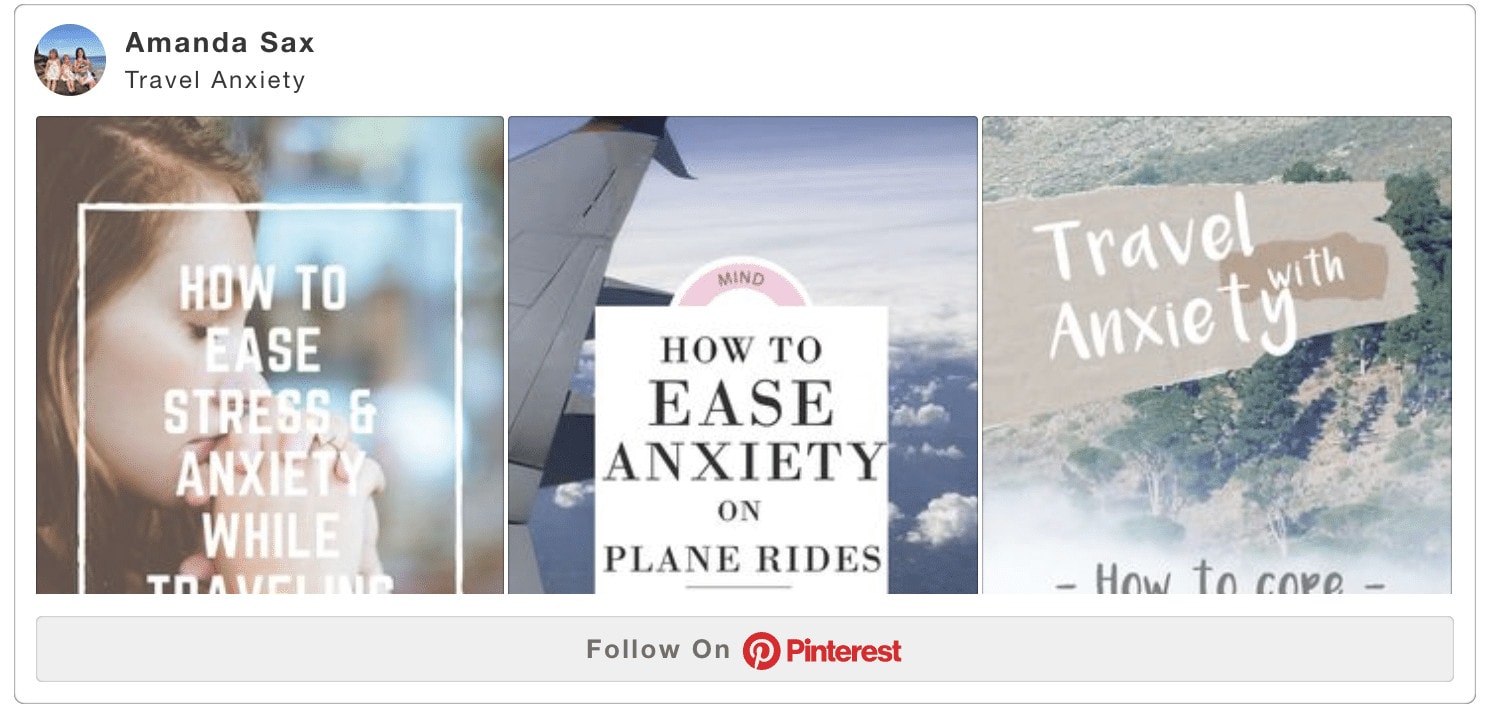 Travel Anxiety Pinterest Board